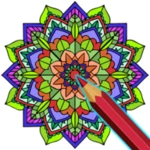 mandala color by number book android application logo